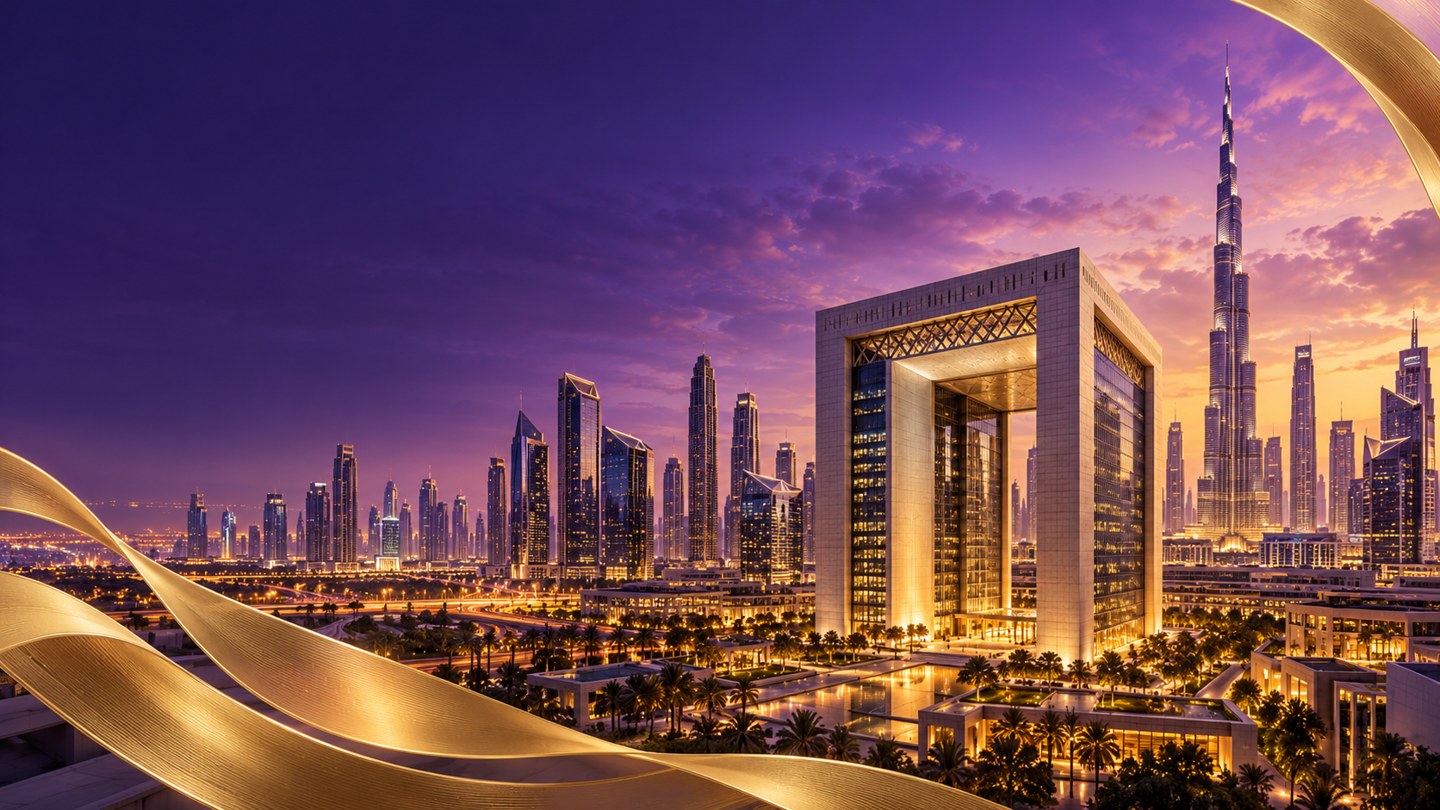 Dubai 紫金城市系列 AI 视觉示意